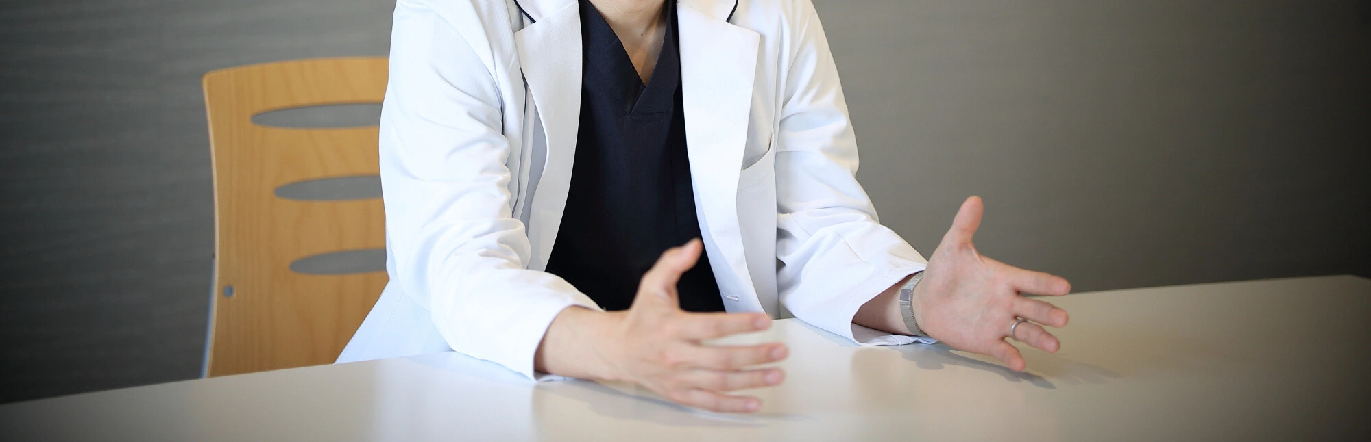 Physician explaining section